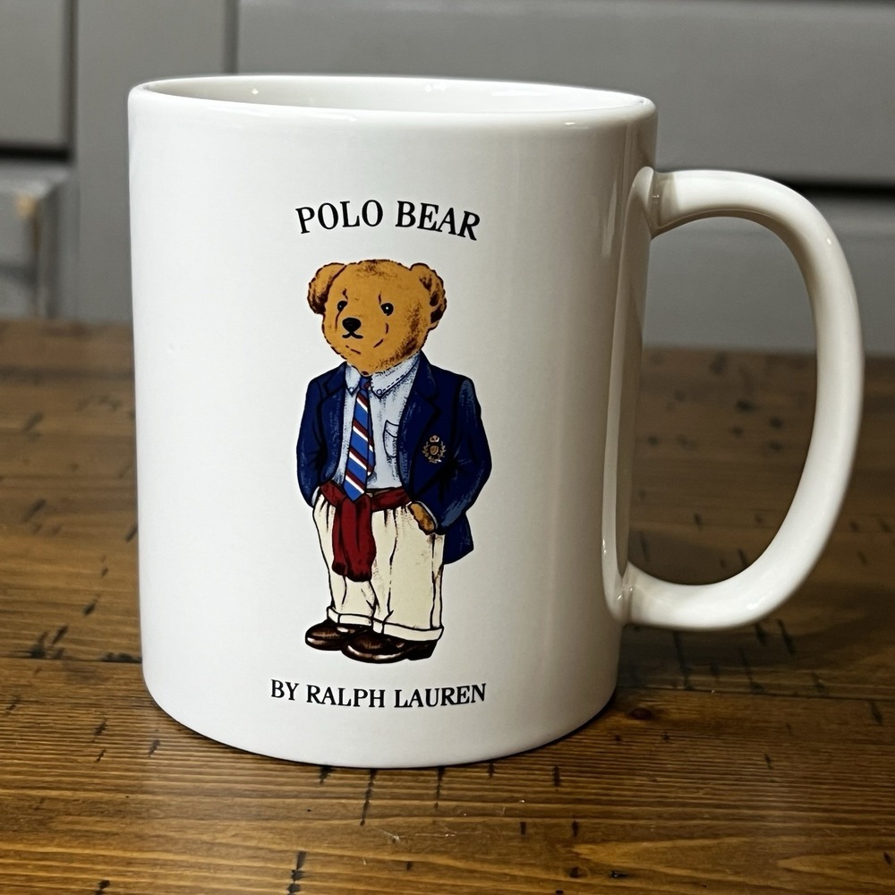 Vintage Polo Ralph Lauren Blazer Bear Ceramic 12oz Coffee Mug 1997